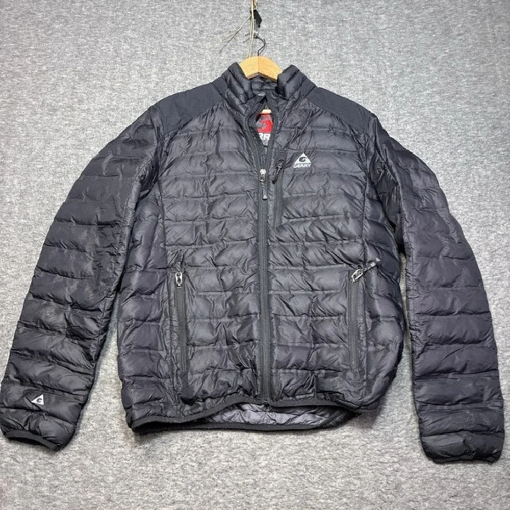 Gerry Goose Down Puffer Jacket Mens Medium Black Fill Power 650 Packable Light